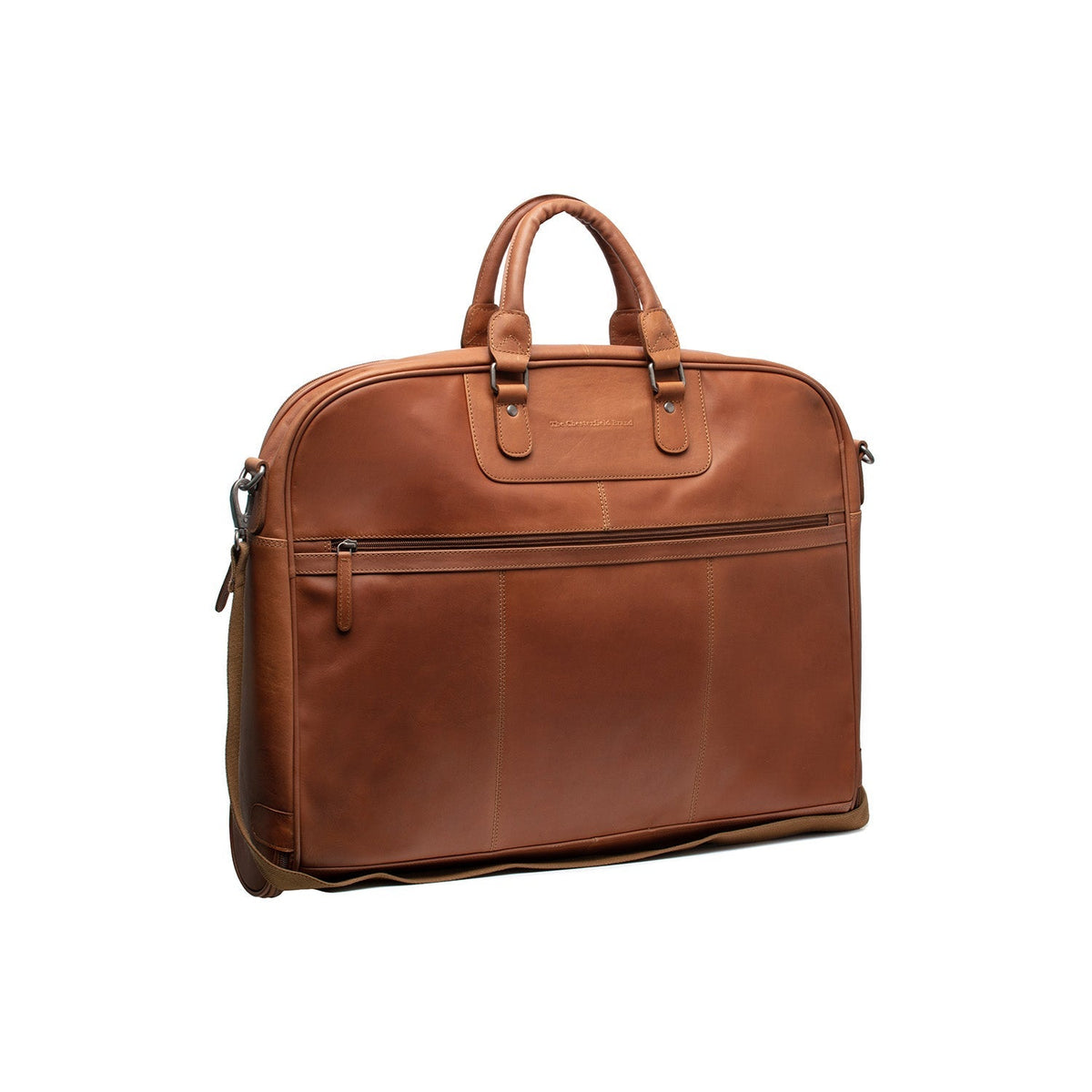 Cognac Leather Garment Bag Josh voor Dames, front view
