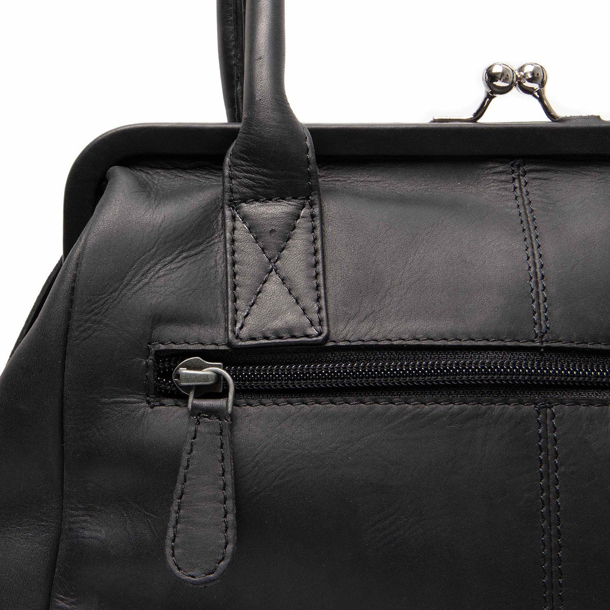 Dorin Full-Grain Leather Handbag voor Dames - Lateral Side Profile View Showing Sleeve Cut &amp; Athletic Taper Fit