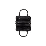 Close-Up Detail of Classic Collar &amp; Heavy-Duty Zipper Hardware on Ezra Full-Grain Leather Handbag voor Dames