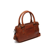 Tailored Rib Cuffs &amp; Hem Craftsmanship Construction Detail on Fenja Full-Grain Leather Handbag voor Dames