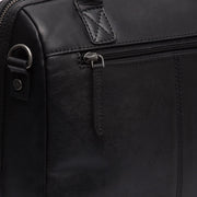 Tailored Rib Cuffs &amp; Hem Craftsmanship Construction Detail on Langton Full-Grain Leather Handbag voor Dames