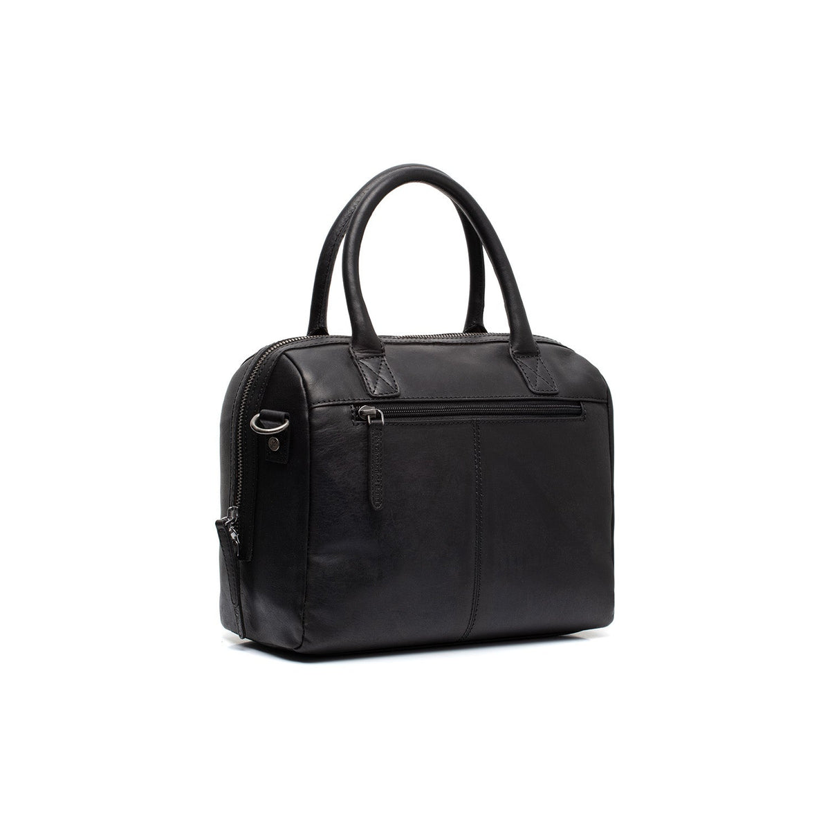 Styled Fit Perspective of Langton Full-Grain Leather Handbag voor Dames on Model - Natural Daylight Drape