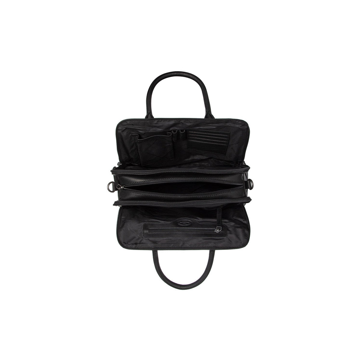 Close-Up Detail of Classic Collar &amp; Heavy-Duty Zipper Hardware on Layton Full-Grain Leather Handbag voor Dames