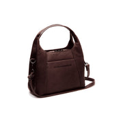 Tailored Rib Cuffs &amp; Hem Craftsmanship Construction Detail on Lunera Full-Grain Leather Handbag voor Dames