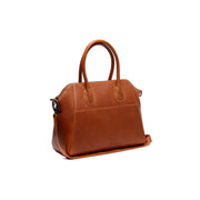 Tailored Rib Cuffs &amp; Hem Craftsmanship Construction Detail on Marsala Full-Grain Leather Handbag voor Dames