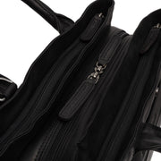 Passau Full-Grain Leather Handbag voor Dames - Lateral Side Profile View Showing Sleeve Cut &amp; Athletic Taper Fit