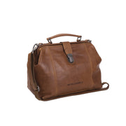 Tailored Rib Cuffs &amp; Hem Craftsmanship Construction Detail on Shaun Full-Grain Leather Handbag voor Dames