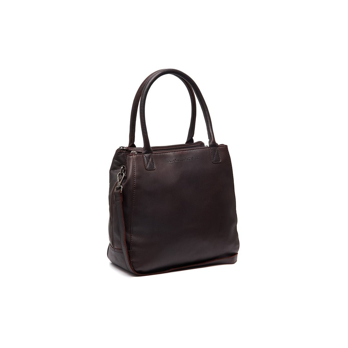 Tailored Rib Cuffs &amp; Hem Craftsmanship Construction Detail on Solvin Full-Grain Leather Handbag voor Dames