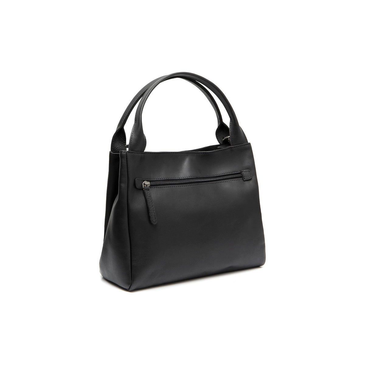 Tailored Rib Cuffs &amp; Hem Craftsmanship Construction Detail on Tenara Full-Grain Leather Handbag voor Dames