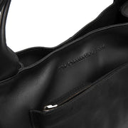 Tenara Full-Grain Leather Handbag voor Dames - Lateral Side Profile View Showing Sleeve Cut &amp; Athletic Taper Fit