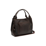 Styled Fit Perspective of Tenara Full-Grain Leather Handbag voor Dames on Model - Natural Daylight Drape