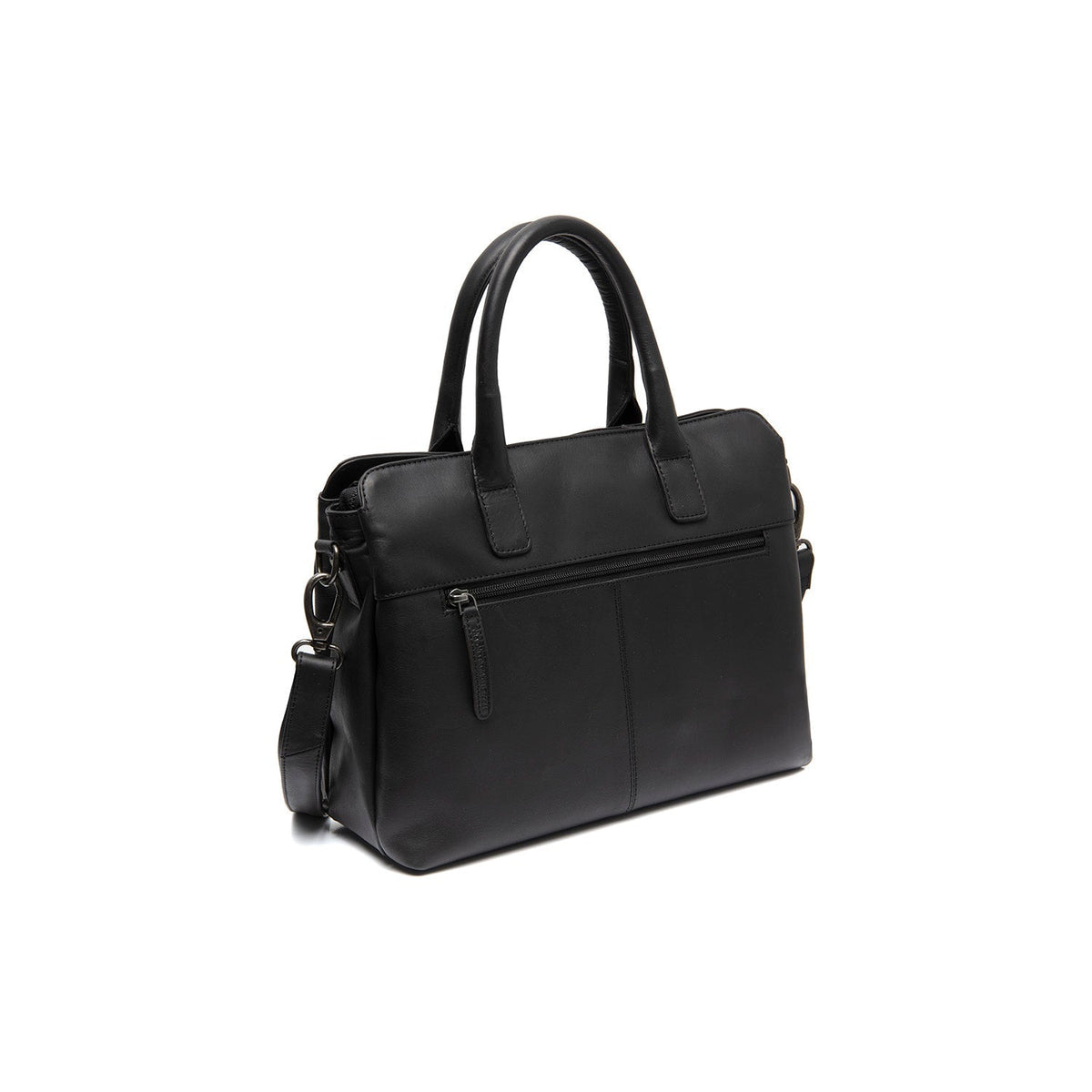Tailored Rib Cuffs &amp; Hem Craftsmanship Construction Detail on Valmonte Full-Grain Leather Handbag voor Dames