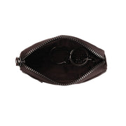 Tailored Rib Cuffs &amp; Hem Craftsmanship Construction Detail on Corey Full-Grain Leather Key Case voor Dames