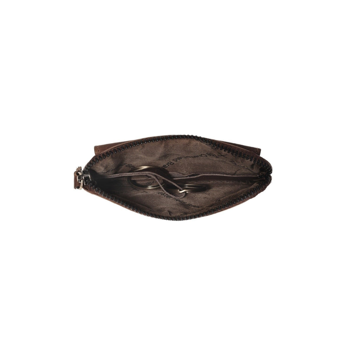 Tailored Rib Cuffs &amp; Hem Craftsmanship Construction Detail on Oliver Full-Grain Leather Key Case voor Dames