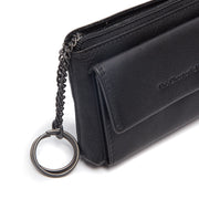 Close-Up Detail of Classic Collar &amp; Heavy-Duty Zipper Hardware on Torano Full-Grain Leather Key Case voor Dames