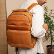 Austin Full-Grain Leather Laptop Backpack voor Dames – alternate product view 2