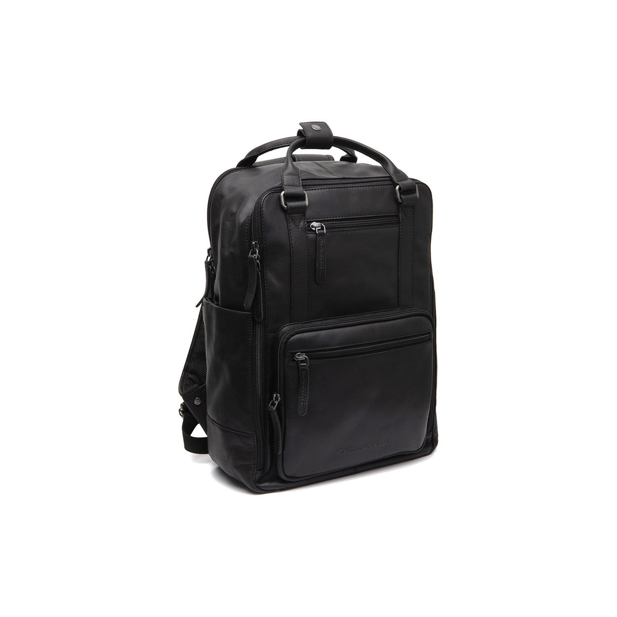 Calden Full-Grain Leather Laptop Backpack voor Dames in Classic 100% Full-Grain Leather - Full Exterior Front Profile View | Buy Online