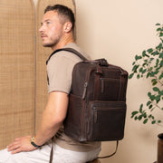 Calden Full-Grain Leather Laptop Backpack voor Dames – alternate product view 2