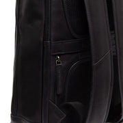 Solid Antique Brass Hardware &amp; Heavy-Duty Dual Zipper Detail on Detroit Full-Grain Leather Laptop Backpack voor Dames