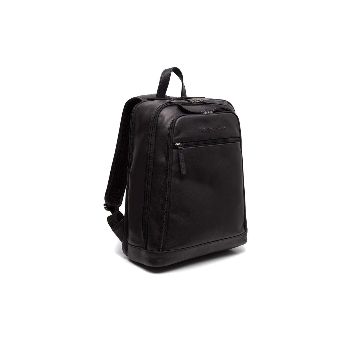 Detroit Full-Grain Leather Laptop Backpack in klassiek 100% volnerfleer - Full Exterior Vooraanzicht & getailleerd silhouet | Online kopen