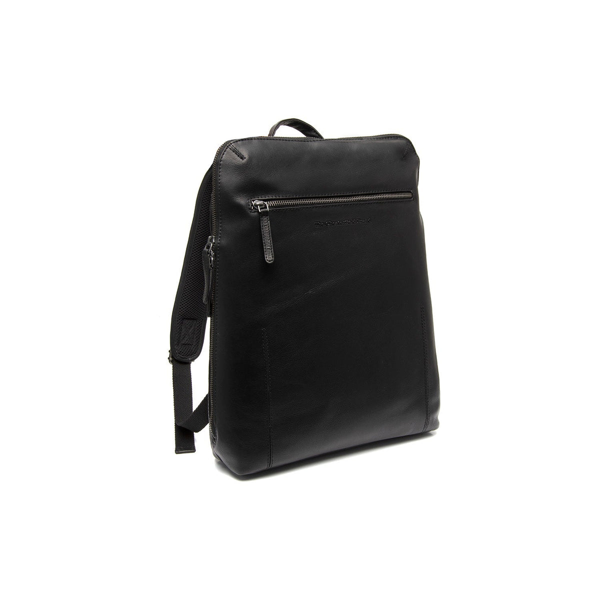 Filmore Full-Grain Leather Laptop Backpack in klassiek 100% volnerfleer - Full Exterior Vooraanzicht & getailleerd silhouet | Online kopen