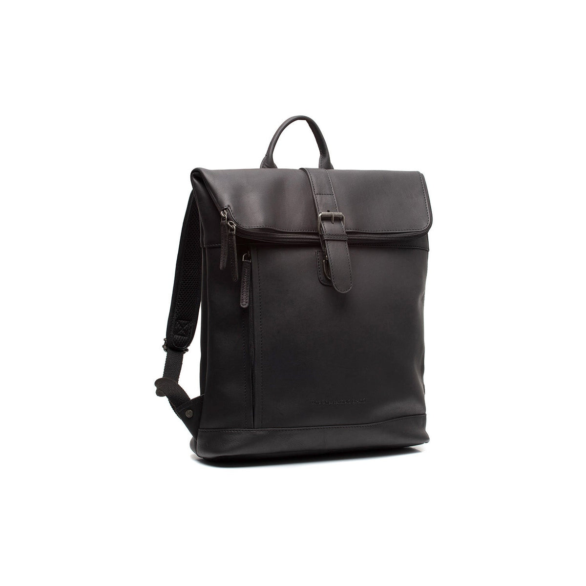 Larsson Full-Grain Leather Laptop Backpack voor Dames in Classic 100% Full-Grain Leather - Full Exterior Front Profile View | Buy Online