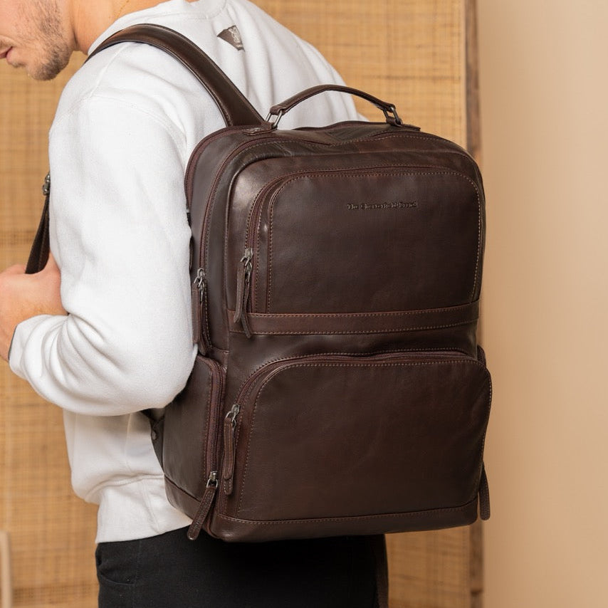 Lennox Full-Grain Leather Laptop Backpack voor Dames – alternate product view 2