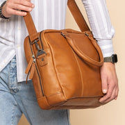 Boston Full-Grain Leather Laptop Bag voor Heren – alternate product view 2