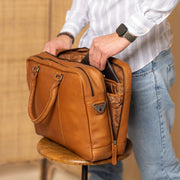 Boston Full-Grain Leather Laptop Bag voor Heren – alternate product view 3