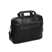 Solid Antique Brass Hardware &amp; Heavy-Duty Dual Zipper Detail on Calvi Full-Grain Leather Laptop Bag voor Dames