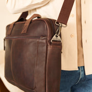 Calvi Full-Grain Leather Laptop Bag voor Dames – alternate product view 3