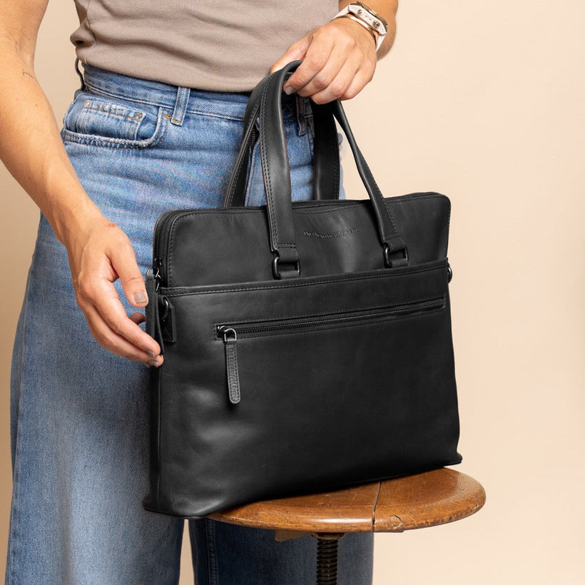 Elvas Full-Grain Leather Laptop Bag voor Dames