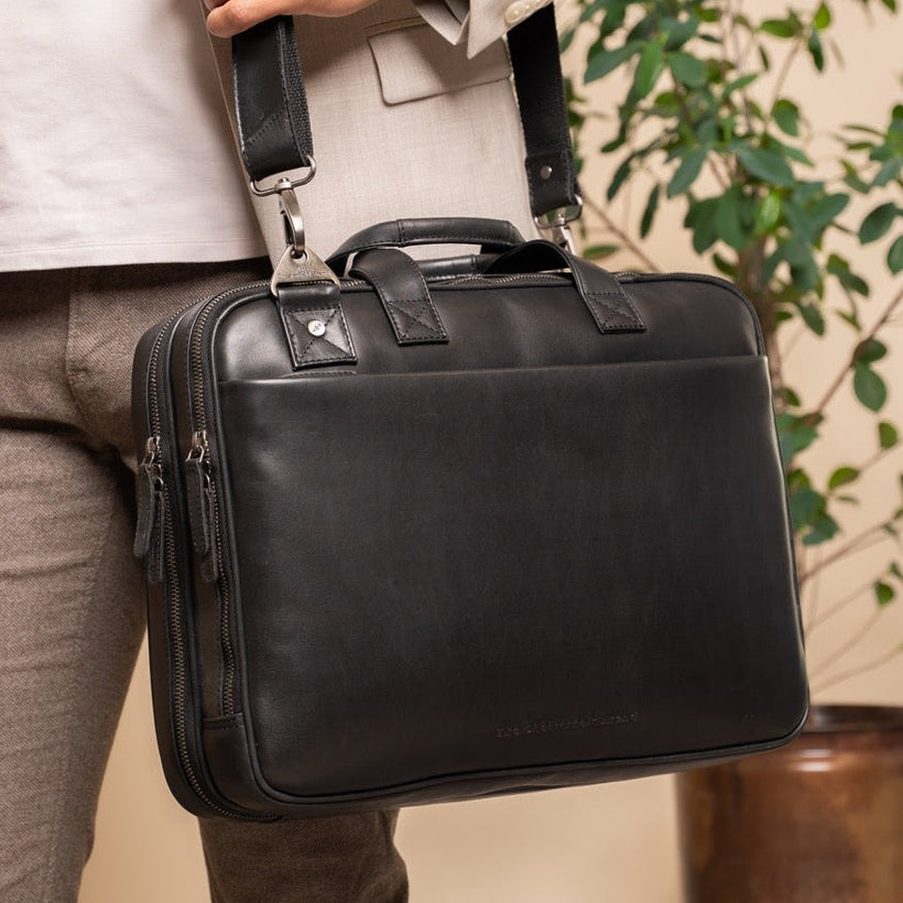 Iseo Full-Grain Leather Laptop Bag voor Heren