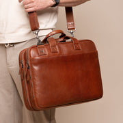 Iseo Full-Grain Leather Laptop Bag voor Heren – alternate product view 2