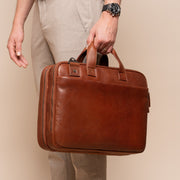 Iseo Full-Grain Leather Laptop Bag voor Heren – alternate product view 3