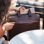 Levanto Full-Grain Leather Laptop Bag voor Dames – alternate product view 2