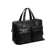 Misha Full-Grain Leather Laptop Bag voor Dames in Classic 100% Full-Grain Leather - Full Exterior Front Profile View | Buy Online