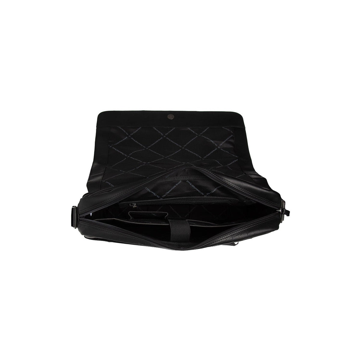Richard Full-Grain Leather Laptop Bag voor Heren - Structured Side Profile Showing Gusset Depth &amp; Expansion Capacity