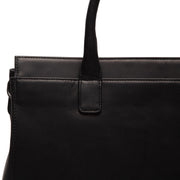Solid Antique Brass Hardware &amp; Heavy-Duty Dual Zipper Detail on Rivera Full-Grain Leather Laptop Bag voor Dames