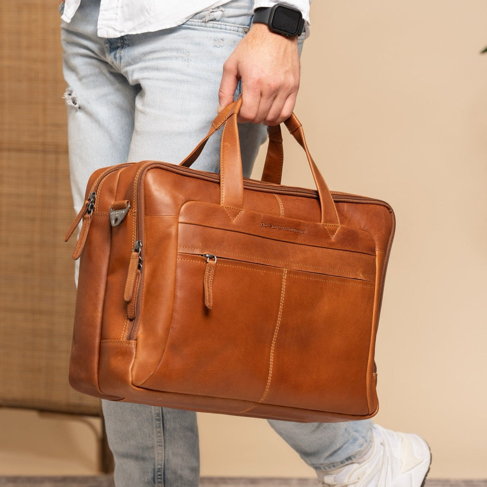 Ryan Full-Grain Leather Laptop Bag voor Heren – alternate product view 2