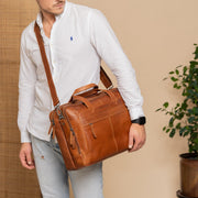 Ryan Full-Grain Leather Laptop Bag voor Heren – alternate product view 3