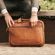 Seth Full-Grain Leather Laptop Bag voor Heren – alternate product view 2