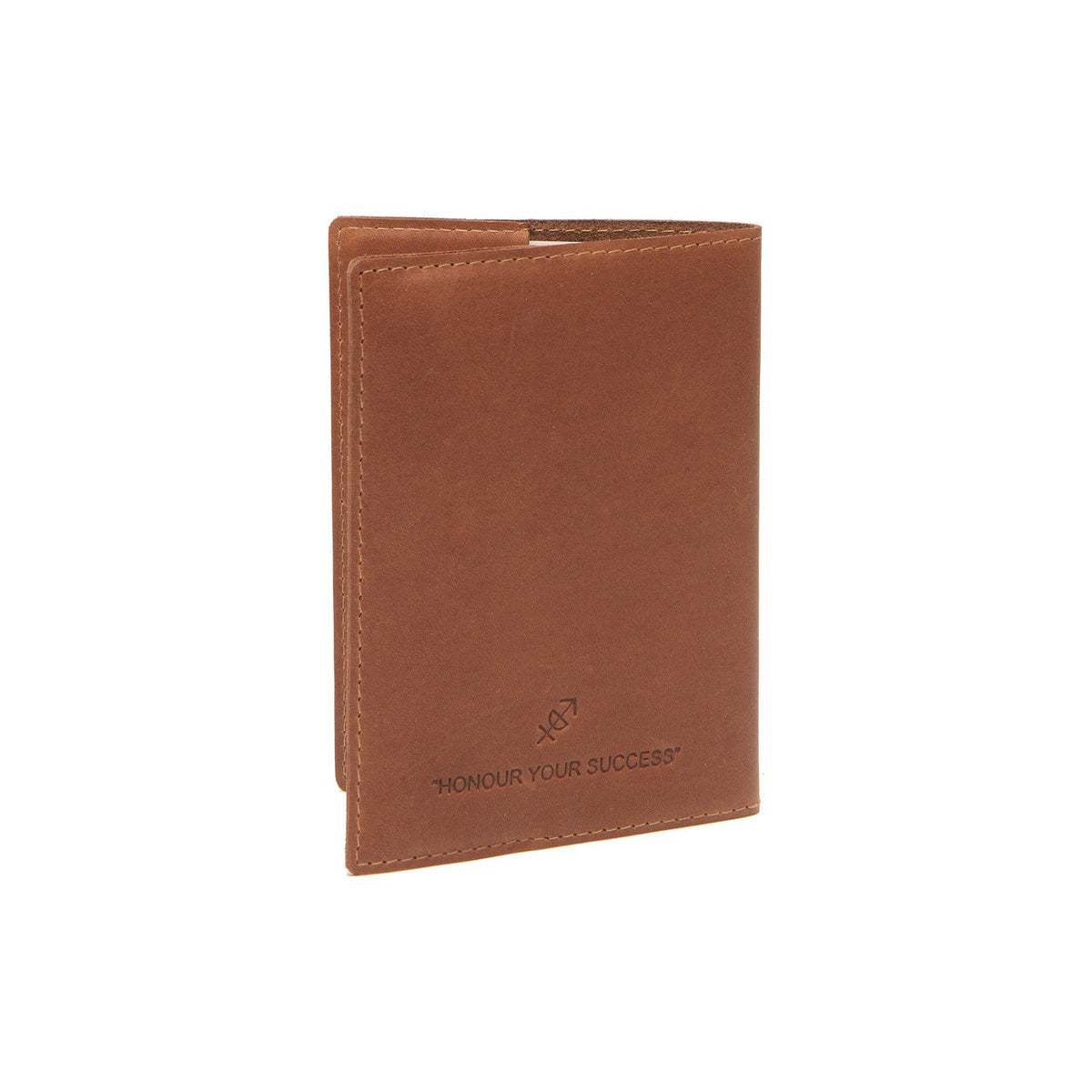 Cognac Leather Passport Case voor Dames, detail view 1