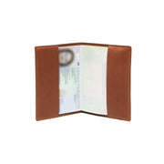 Cognac Leather Passport Case voor Dames, detail view 3