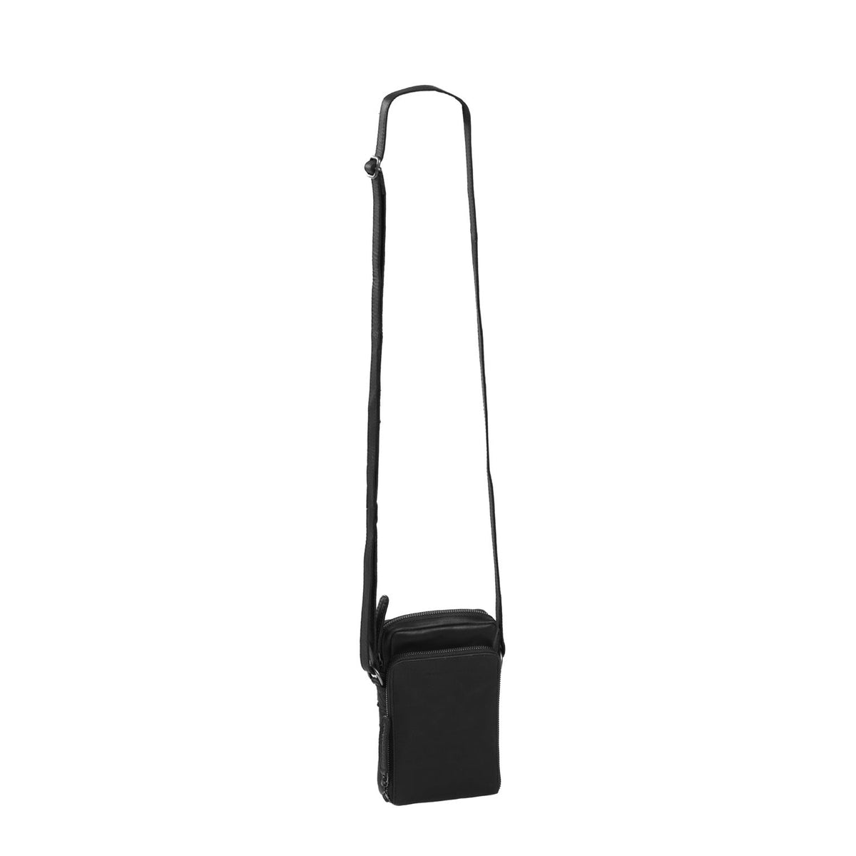 Hamilton Full-Grain Leather Phone Bag voor Dames - Lateral Side Profile View Showing Sleeve Cut &amp; Athletic Taper Fit