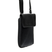Langley Full-Grain Leather Phone Bag voor Dames in Classic 100% Full-Grain Leather - Front Profile View &amp; Tailored Silhouette | Buy Online
