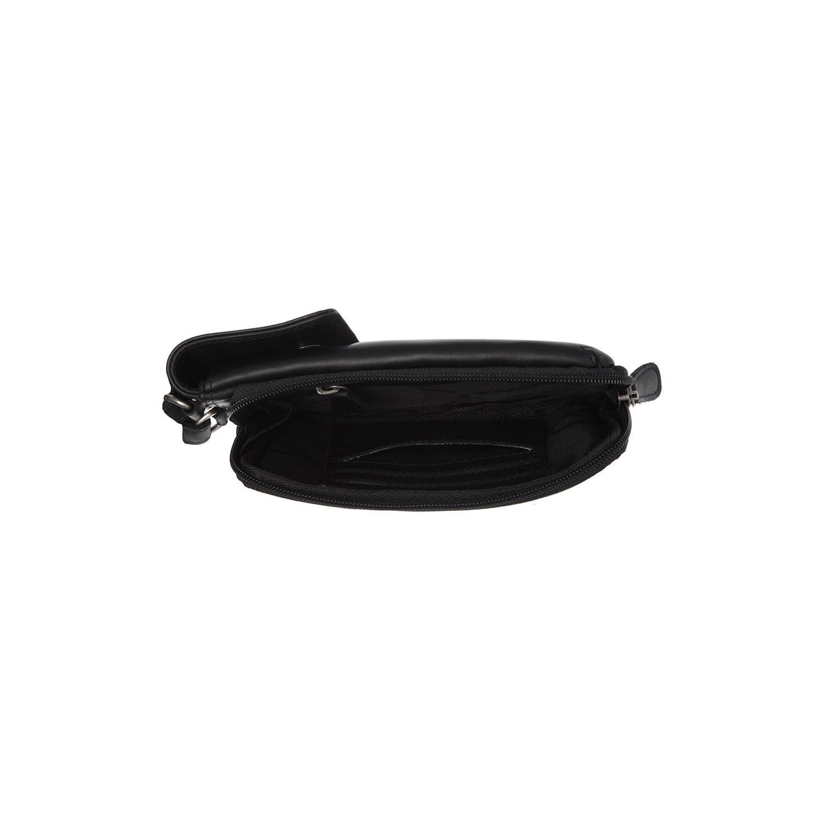 Langley Full-Grain Leather Phone Bag voor Dames - Lateral Side Profile View Showing Sleeve Cut &amp; Athletic Taper Fit
