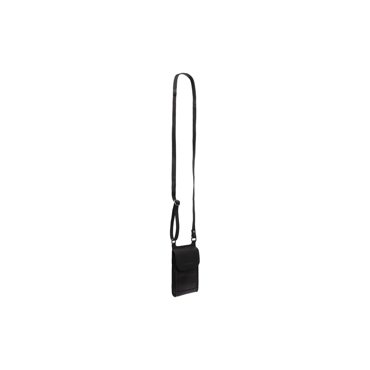 Styled Fit Perspective of Nebra Full-Grain Leather Phone Bag voor Dames on Model - Natural Daylight Drape