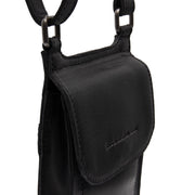 Nebra Full-Grain Leather Phone Bag voor Dames - Lateral Side Profile View Showing Sleeve Cut &amp; Athletic Taper Fit