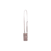 Styled Fit Perspective of Salta Full-Grain Leather Phone Bag voor Dames on Model - Natural Daylight Drape
